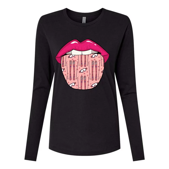 Skier Lips Winter Sports Funny Gift Ski Skiing Gift Womens Cotton Relaxed Long Sleeve T-Shirt