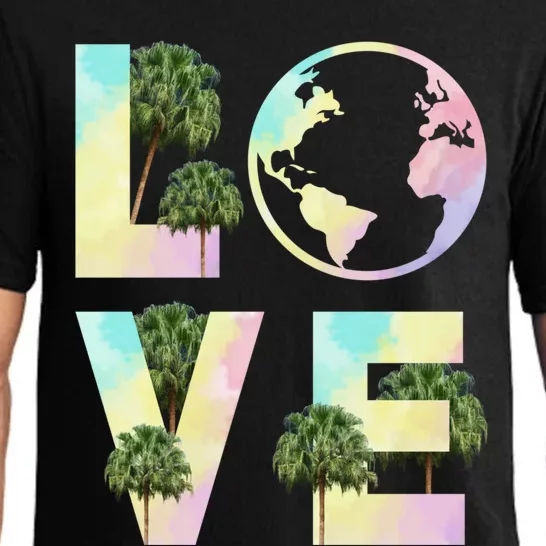 Save Love World Palm Trees Plant Day Tee Save The Plants Cute Gift Pajama Set