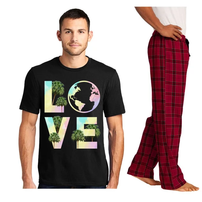 Save Love World Palm Trees Plant Day Tee Save The Plants Cute Gift Pajama Set