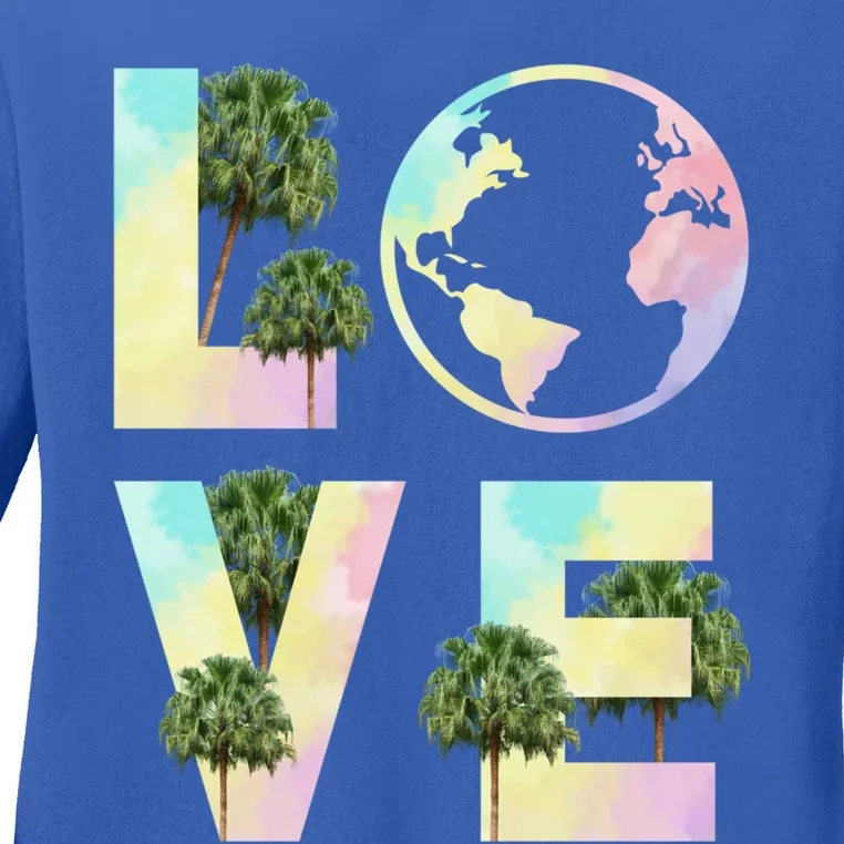 Save Love World Palm Trees Plant Day Tee Save The Plants Cute Gift Ladies Long Sleeve Shirt