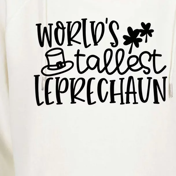 Shamrock Lucky Worlds Tallest Leprechaun St Patricks Da Gift Womens Funnel Neck Pullover Hood