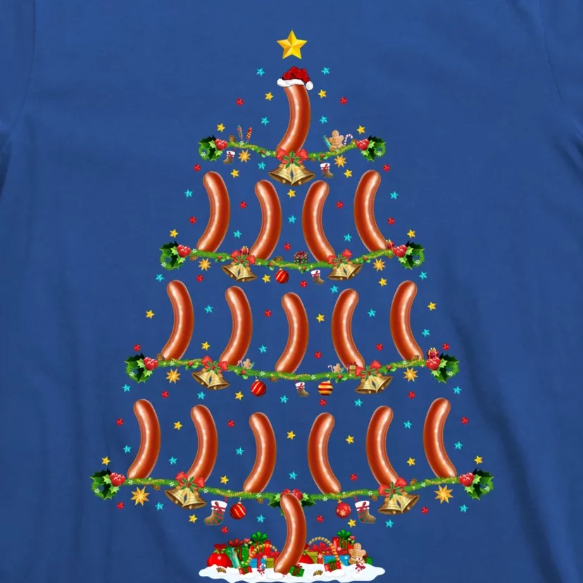 Sausage Lover Xmas Lighting Santa Sausage Christmas Tree Great Gift T-Shirt