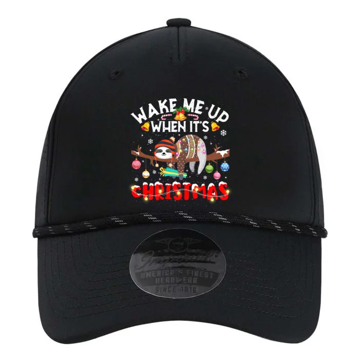 Sloth Lover Xmas Wake Me Up When ItS Christmas Sloth Gift Performance The Dyno Cap