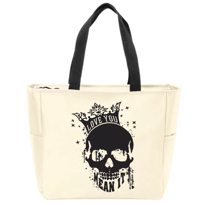 Skull Love You Zip Tote Bag