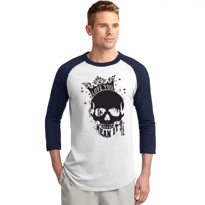 Skull Love You Baseball Sleeve Shirt