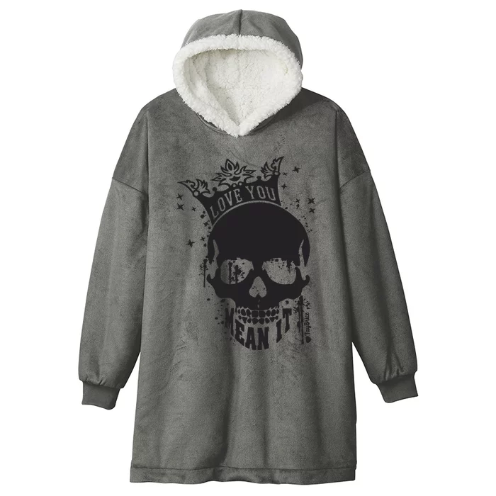 Skull Love You Hooded Wearable Blanket