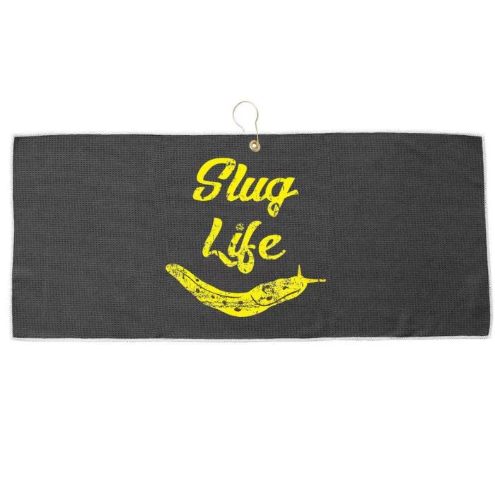 Slug Life Yellow Banana Slug Distressed Large Microfiber Waffle Golf Towel