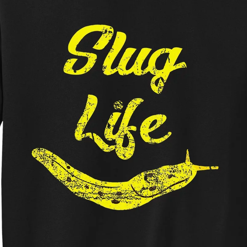 Slug Life Yellow Banana Slug Distressed Tall Sweatshirt