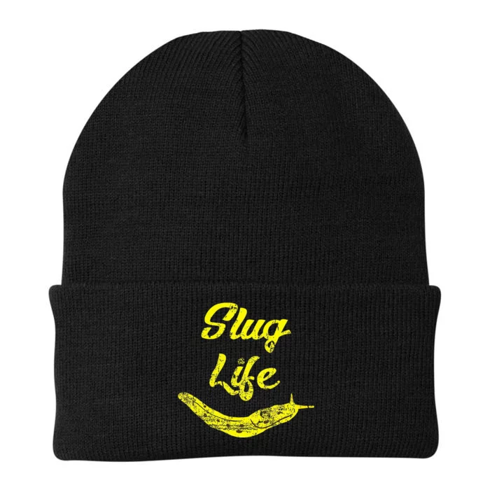 Slug Life Yellow Banana Slug Distressed Knit Cap Winter Beanie