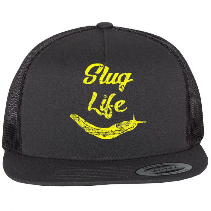 Slug Life Yellow Banana Slug Distressed Flat Bill Trucker Hat