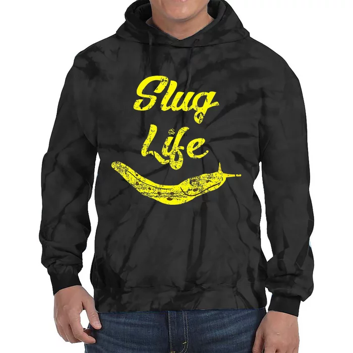 Slug Life Yellow Banana Slug Distressed Tie Dye Hoodie