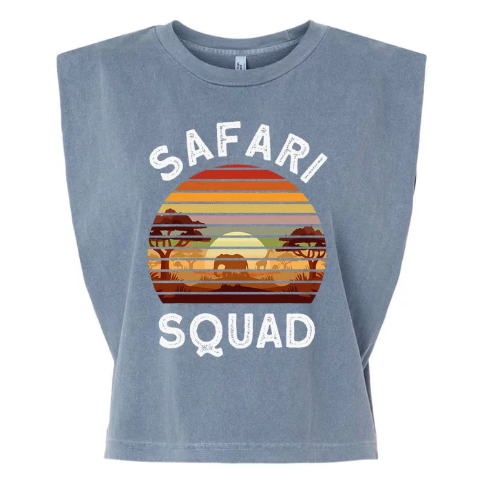 Safari Lovers Zoo Safari Squad Safari Birthday Garment-Dyed Women's Muscle Tee