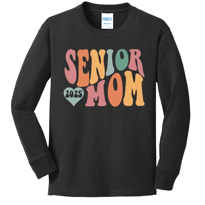 Senior Mom 2025 Graduation Kids Long Sleeve Shirt