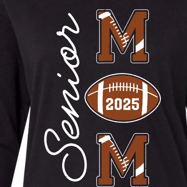 Senior Mom 2025 Football Mommy Class Of 2025 Graduation Womens Cotton Relaxed Long Sleeve T-Shirt