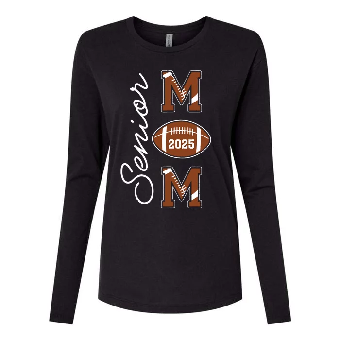 Senior Mom 2025 Football Mommy Class Of 2025 Graduation Womens Cotton Relaxed Long Sleeve T-Shirt