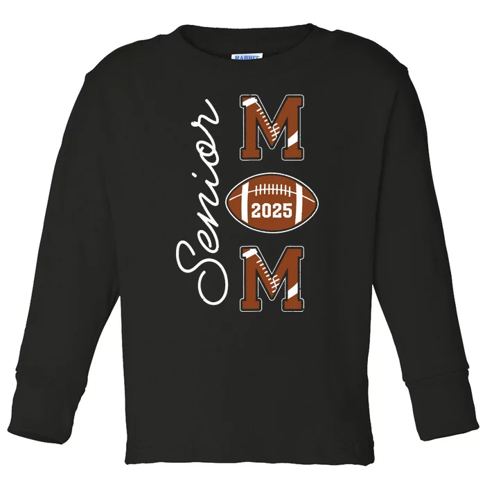 Senior Mom 2025 Football Mommy Class Of 2025 Graduation Toddler Long Sleeve Shirt