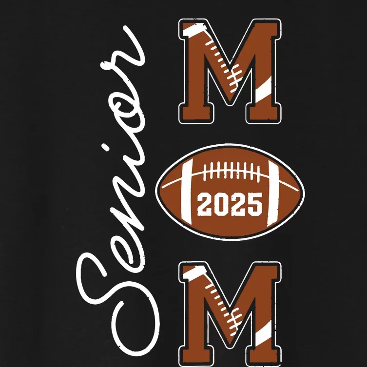 Senior Mom 2025 Football Mommy Class Of 2025 Graduation Women's Crop Top Tee