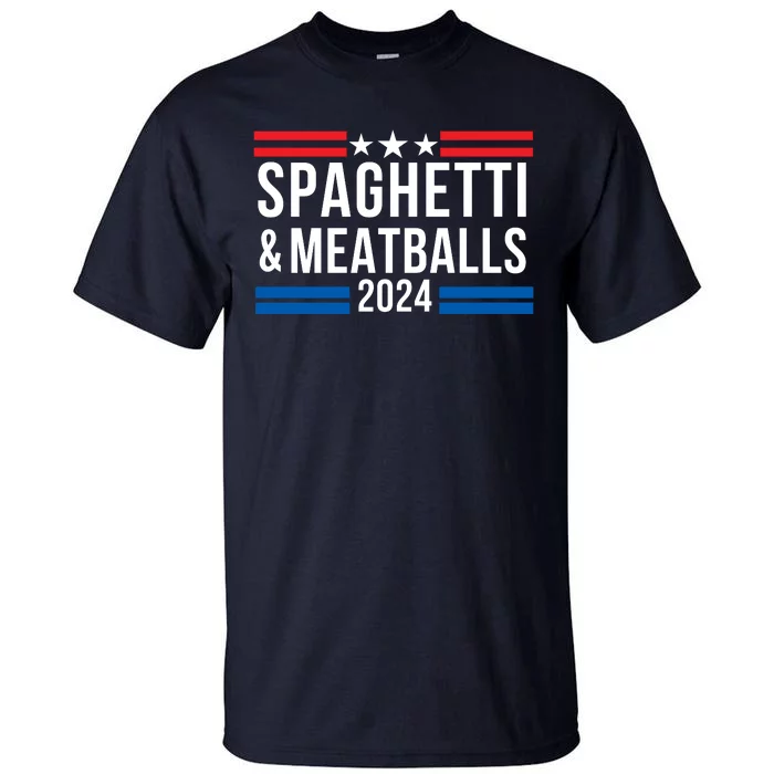 Spaghetti & Meatballs 2024 Pasta Lover Funny Foodie Food Lover Comfort Food Tall T-Shirt