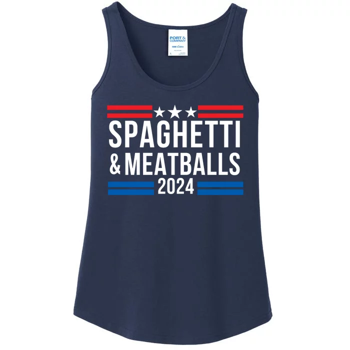 Spaghetti & Meatballs 2024 Pasta Lover Funny Foodie Food Lover Comfort Food Ladies Essential Tank