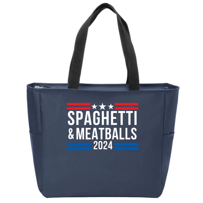 Spaghetti & Meatballs 2024 Pasta Lover Funny Foodie Food Lover Comfort Food Zip Tote Bag