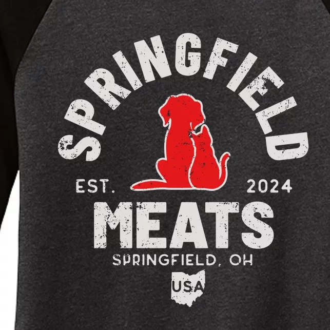 Springfield Meats 2024 They Are Eating The Dogs Women's Tri-Blend 3/4-Sleeve Raglan Shirt