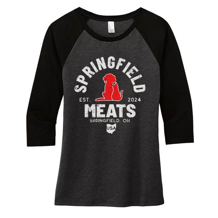 Springfield Meats 2024 They Are Eating The Dogs Women's Tri-Blend 3/4-Sleeve Raglan Shirt