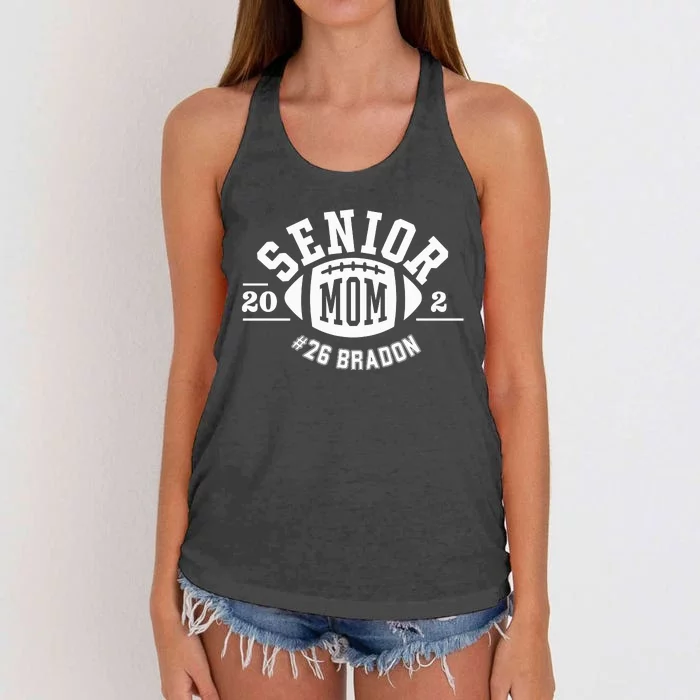 Senior Mom 2025 Football Women's Knotted Racerback Tank