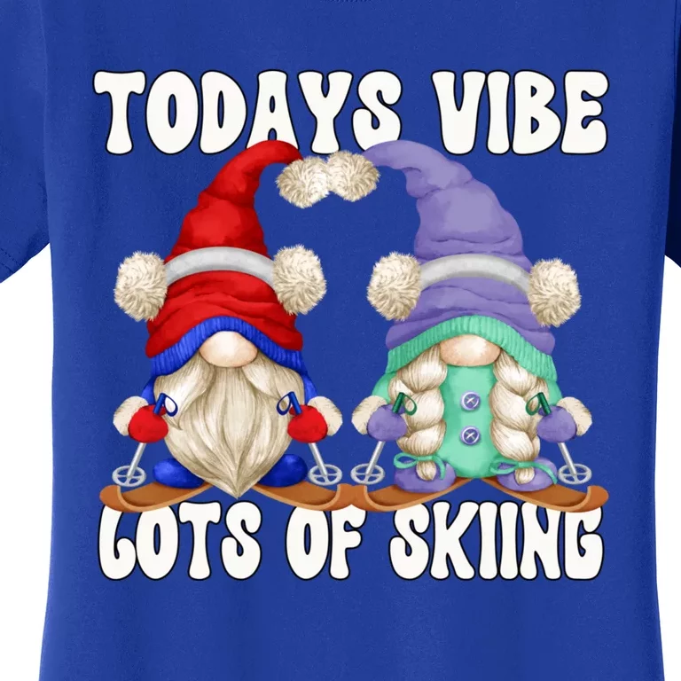 Ski Mom And Dad Gnome Graphic With Sayings Gnomies Love Skiing Gift Women's T-Shirt