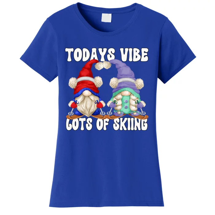 Ski Mom And Dad Gnome Graphic With Sayings Gnomies Love Skiing Gift Women's T-Shirt