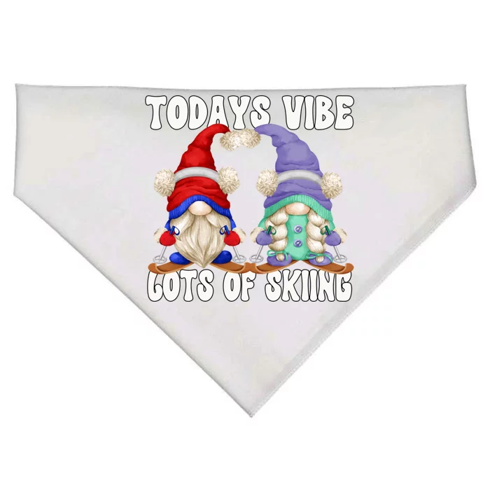 Ski Mom And Dad Gnome Graphic With Sayings Gnomies Love Skiing Gift USA-Made Doggie Bandana