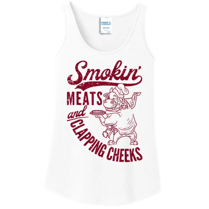 Smoking Meats And Clapping Cheeks Ladies Essential Tank