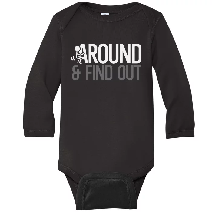 Stick Man Around And Find Out Fafo Funny Baby Long Sleeve Bodysuit