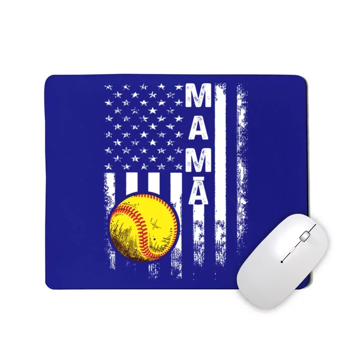 Softball Mama American Flag Vintage Christmas Xmas Cool Gift Mousepad