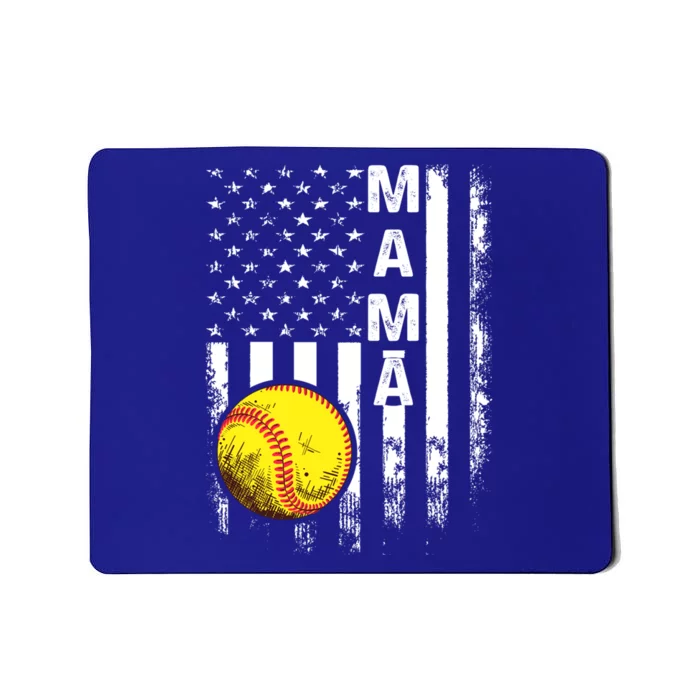 Softball Mama American Flag Vintage Christmas Xmas Cool Gift Mousepad