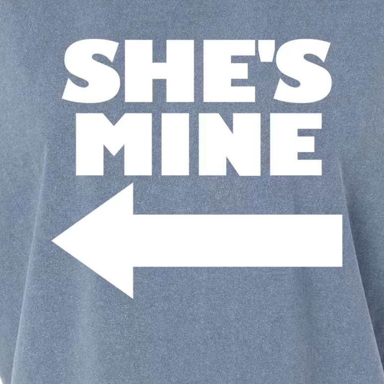 She's Mine Arrow Pointing Left Matching Couple She's Mine Gift Garment-Dyed Women's Muscle Tee