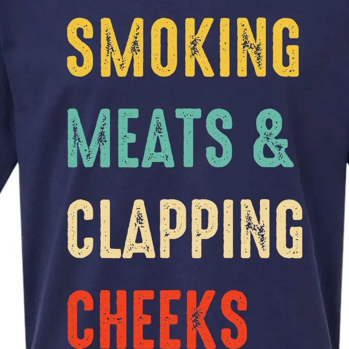 Smoking Meats And Clapping Cheeks Funny BBQ Meat Smoking Sueded Cloud Jersey T-Shirt