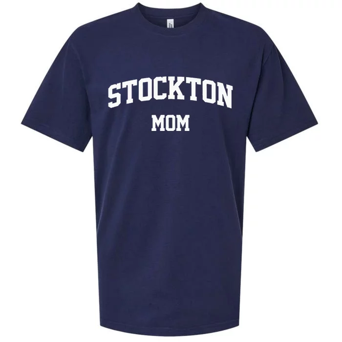 Stockton Mom Arch College University Font Sueded Cloud Jersey T-Shirt