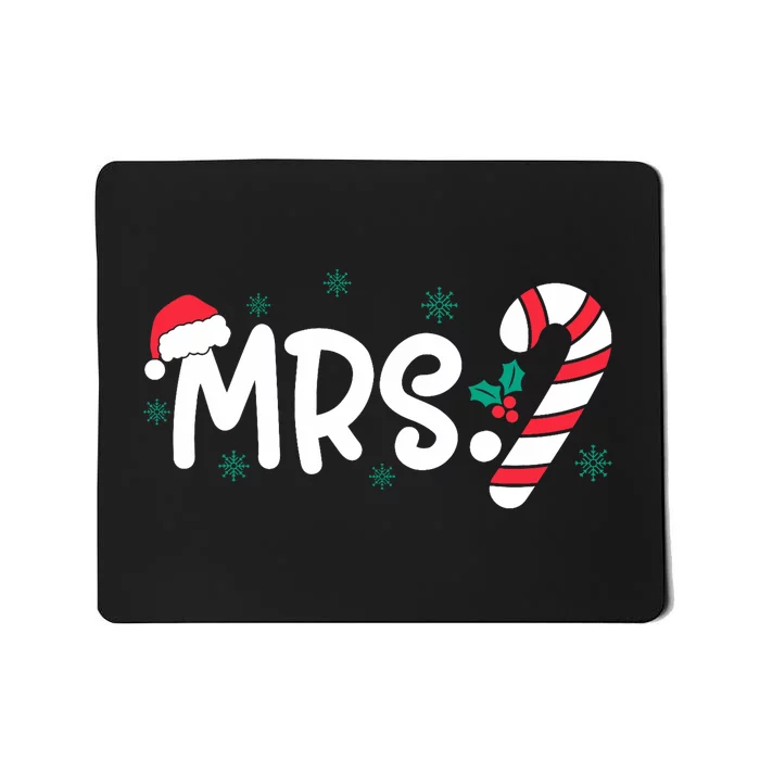 Santa Mrs And Mr Candy Cane Couples Matching Christmas Mousepad