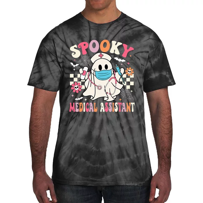 Spooky Medical Assistant Cute Halloween Med Assistant Tie-Dye T-Shirt