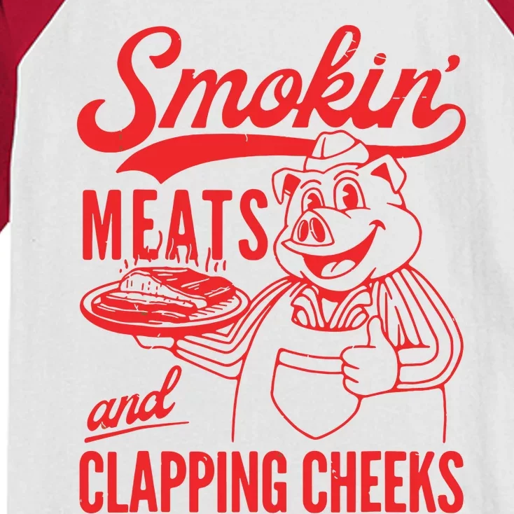 Smokin Meats And Clapping Cheeks Kids Colorblock Raglan Jersey