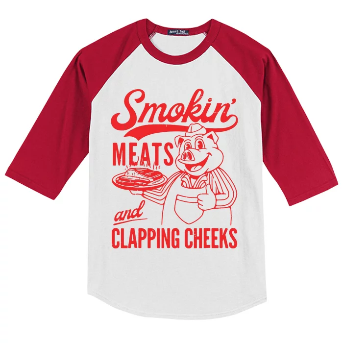 Smokin Meats And Clapping Cheeks Kids Colorblock Raglan Jersey