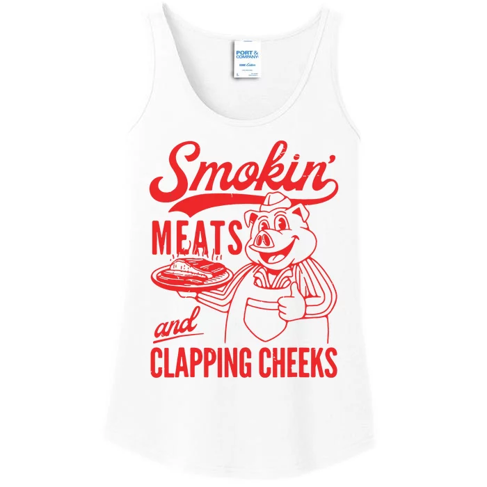 Smokin Meats And Clapping Cheeks Ladies Essential Tank