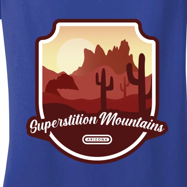 Superstition Mountains Arizona Gift Women's V-Neck T-Shirt