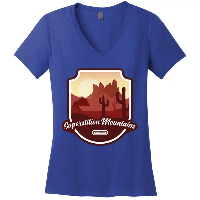 Superstition Mountains Arizona Gift Women's V-Neck T-Shirt