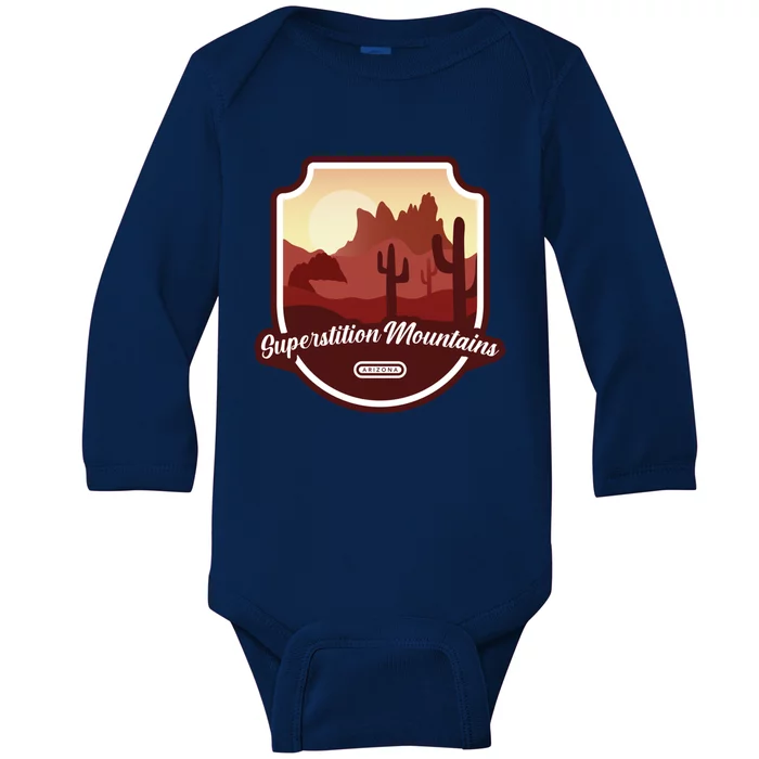 Superstition Mountains Arizona Gift Baby Long Sleeve Bodysuit