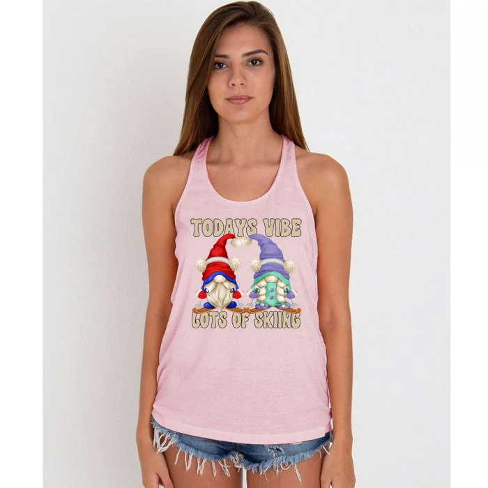 Ski Mom And Dad Gnomes Funny Family Quote For Ski Lover Meaningful Gift Women's Knotted Racerback Tank