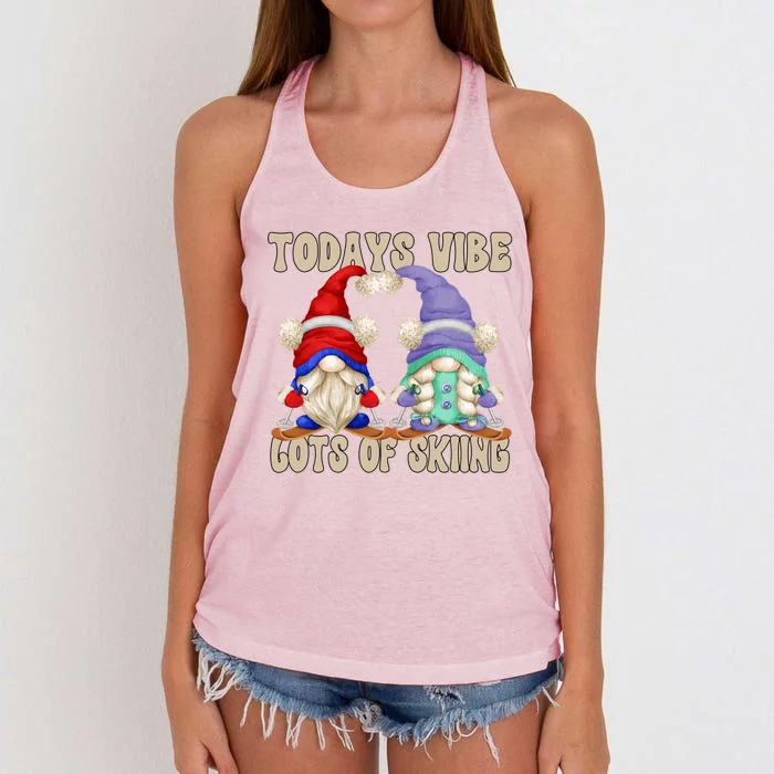 Ski Mom And Dad Gnomes Funny Family Quote For Ski Lover Meaningful Gift Women's Knotted Racerback Tank