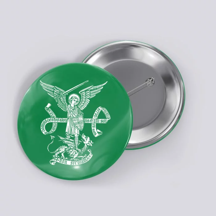 St Michael Archangel Catholic Angel Defend Us Button