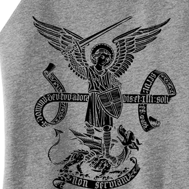 St Michael Archangel Catholic Angel Defend Us Women’s Perfect Tri Rocker Tank