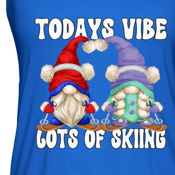 Ski Mom And Dad Gnome Graphic With Sayings Gnomies Love Skiing Gift Ladies Essential Flowy Tank